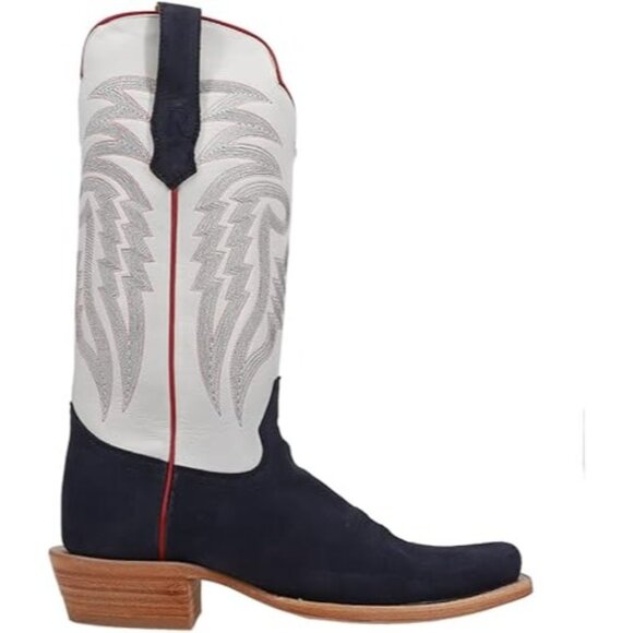 R Watson Men's Midnight Blue SQ toe leather Cowboy Boots 15 D new - Picture 1 of 7